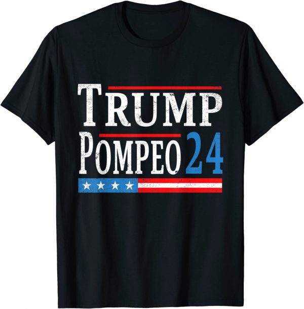 Funny Donald Trump Mike Pompeo 2024 USA Flag T-Shirt