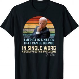 Official America Nation Defined In A Single Word Biden Funny Humor T-Shirt