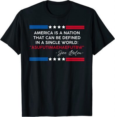 Biden America Is A Nation Defined In Single Word TShirt