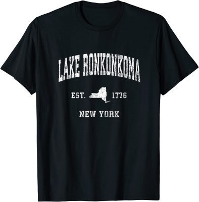Lake Ronkonkoma New York NY Vintage Athletic Sports Design T-Shirt