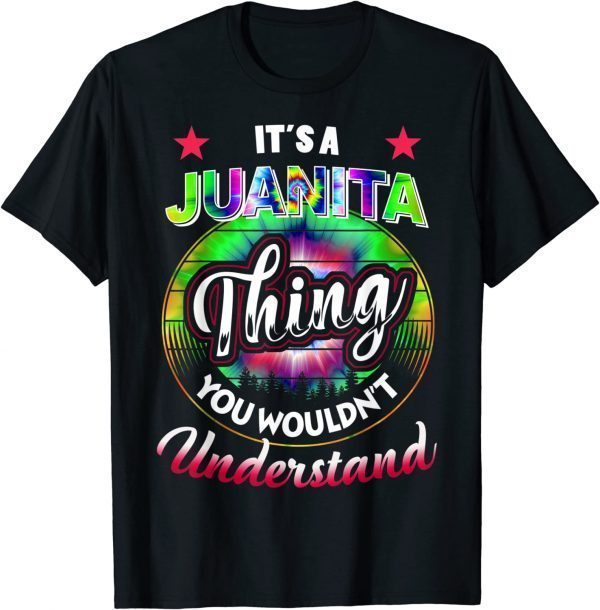 Official Tie Dye 60s 70s Hippie JUANITA Name T-Shirt