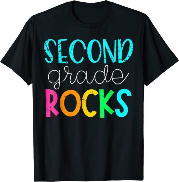 Funny 2nd Teacher Team Second Grade Rocks T-Shirt