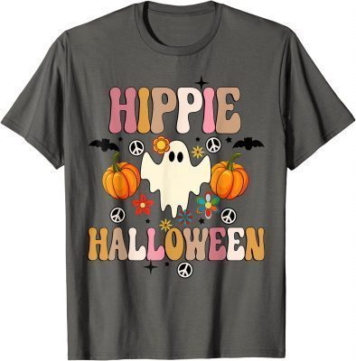 Hippie Halloween Ghost 60s 70s Costume Groovy Spooky Season Classic T-Shirt