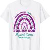 I Wear Purple Teal Pink For My Son Thyroid Cancer Awareness T-Shirt