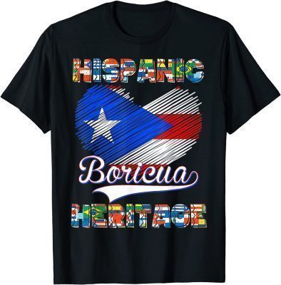 National Hispanic Heritage Month Puerto Rico Flag Boricua 2022 T-Shirt