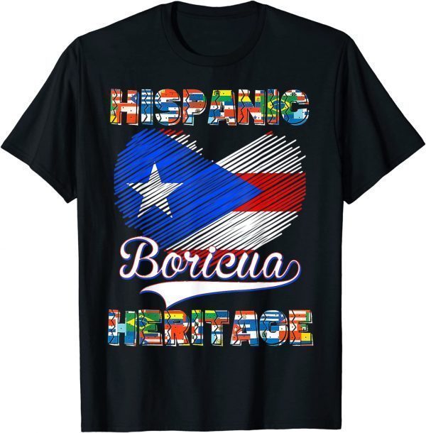 National Hispanic Heritage Month Puerto Rico Flag Boricua 2022 T-Shirt