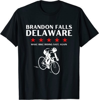 Brandon Falls Delaware Funny Joe Biden Bike Riding Pro Trump Vintage T-Shirt