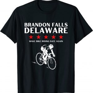 Brandon Falls Delaware Funny Joe Biden Bike Riding Pro Trump Tee Shirt