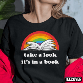 Take A Look It’s In A Book Reading Vintage Retro Rainbow Classic Shirt