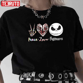 Peace Love And Nightmares Jack Skellington T-Shirt