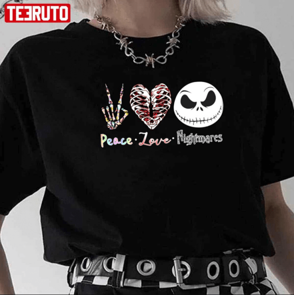 Peace Love And Nightmares Jack Skellington T-Shirt
