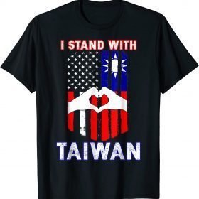 I Stand With Taiwan Support Taiwanese & American Flag Shirt