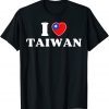 T-Shirt Taiwanese Flag Heart I Love Taiwan Heart I Stand with Taiwan