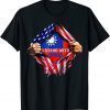 I Stand With Taiwan Flag American Flag Support Taiwan Shirt