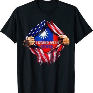 I Stand With Taiwan Flag American Flag Support Taiwan Shirt