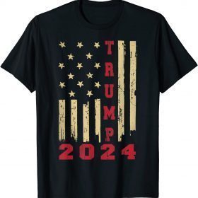 Trump 2024 Stars and Stripes American Flag Election Gift T-Shirt