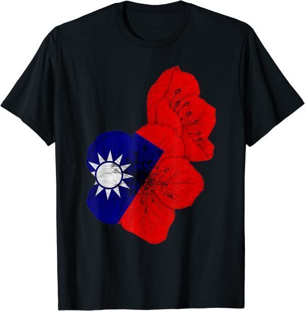T-Shirt Taiwan Flag Plum Blossom Taiwan Support
