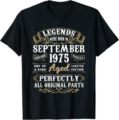 September 1975 47th Birthday Gift 47 Year Old T-Shirt