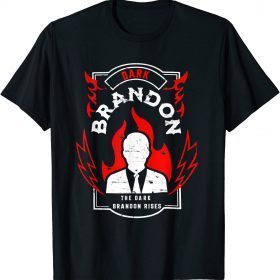 Dark Brandon Rises Funny Pro Biden Saving America USA Flag T-Shirt