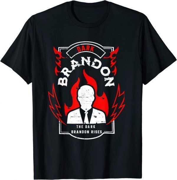 Dark Brandon Rises Funny Pro Biden Saving America USA Flag T-Shirt