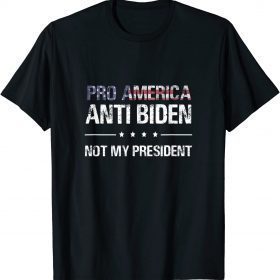 Pro America Not my President, Distressed Vintage Anti Biden 2022 T-Shirt