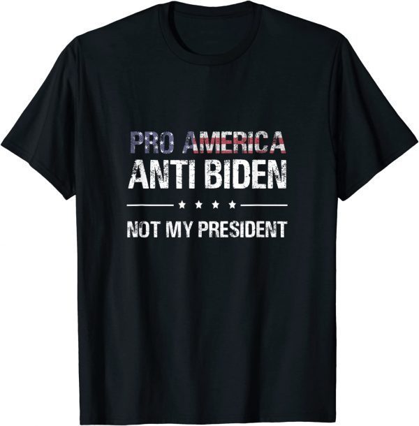 Pro America Not my President, Distressed Vintage Anti Biden 2022 T-Shirt