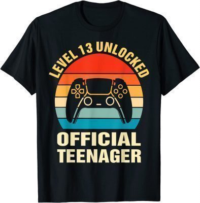 13th Birthday Boy Shirt Level 13 Unlocked Official Teenager T-Shirt