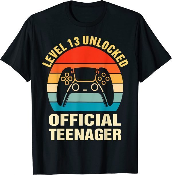 13th Birthday Boy Shirt Level 13 Unlocked Official Teenager T-Shirt