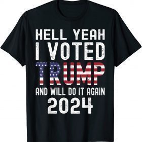 Trump 2024 I Voted Trump Flag USA Flag Trump 2024 T-Shirt