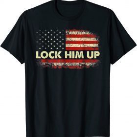 Lock Him Up American Flag Vintage T-Shirt