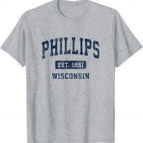Phillips Wisconsin WI Vintage Athletic Sports Design T-Shirt