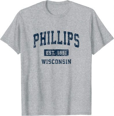 Phillips Wisconsin WI Vintage Athletic Sports Design T-Shirt
