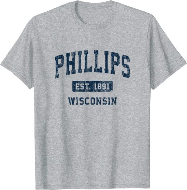 Phillips Wisconsin WI Vintage Athletic Sports Design T-Shirt