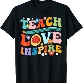 Retro Groovy Teacher Inspirational Happy Back to School T-Shirt