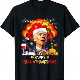 Funny Joe Biden Happy Hallothanksmas Merry Halloween 2022 T-Shirt