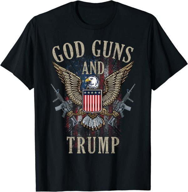 God Guns And Trump 2nd Amendment Flag AR15 American Flag Gift T-Shirt