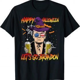 Trump Drinking Beer Halloween Costume Sarcastic Anti Biden T-Shirt