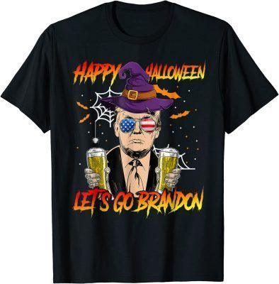 Trump Drinking Beer Halloween Costume Sarcastic Anti Biden T-Shirt