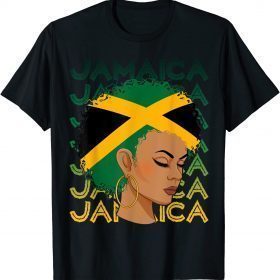 Jamaican Black Girls Jamaica Flag Hair Womens Woman Funny T-Shirt