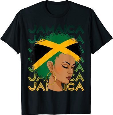 Jamaican Black Girls Jamaica Flag Hair Womens Woman Funny T-Shirt