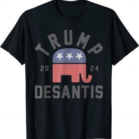 Trump Desantis 2024 Save America USA Flag Republican Ticket Official Shirts
