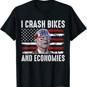 Joe Biden USA Flag I Crash Bikes and Economies T-Shirt