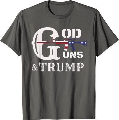 Vintage God Guns And Trump 2nd Amendment Trump 45 T-Shirt
