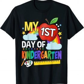 Official My First Day Of Kindergarten Funny Colorful Rainbow T-Shirt
