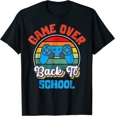 2022 Back to School Funny Game Over Teacher Student Controller T-Shirt