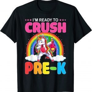 Crush Pre-K Dabbing Unicorn Back to School Girl Student T-Shirt