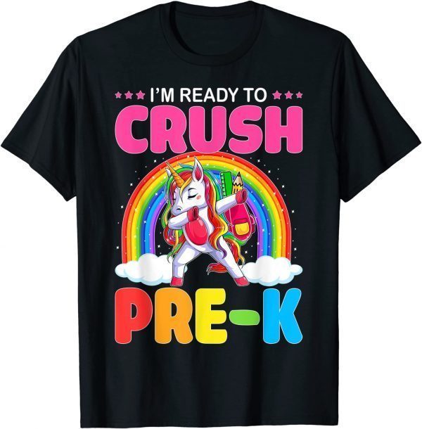 Crush Pre-K Dabbing Unicorn Back to School Girl Student T-Shirt