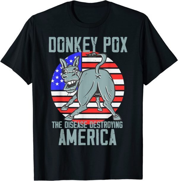 Official Donkey Pox Conservative Republican Anti Biden Donkeypox T-Shirt