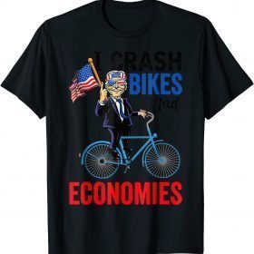 I Crash Bikes And Economies Anti Joe Biden American Flag Official T-Shirt