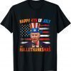 Joe Biden Happy 4th Of July Hallothanksmas Holidays 2023 T-Shirt